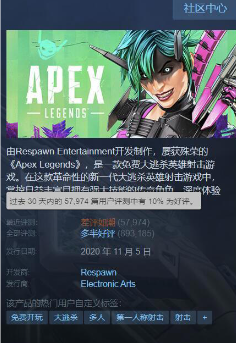 《Apex英雄》官方诚挚致歉：游戏通行证购买模式调整，拒绝强制氪金